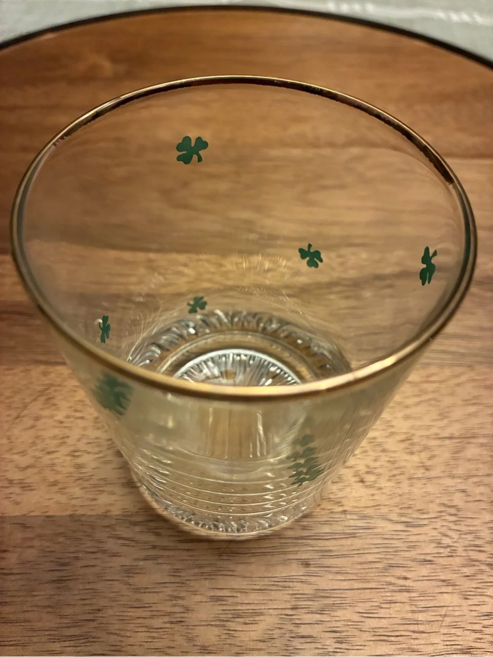 Vintage Irish Shamrock whisky tumblers set of 4
